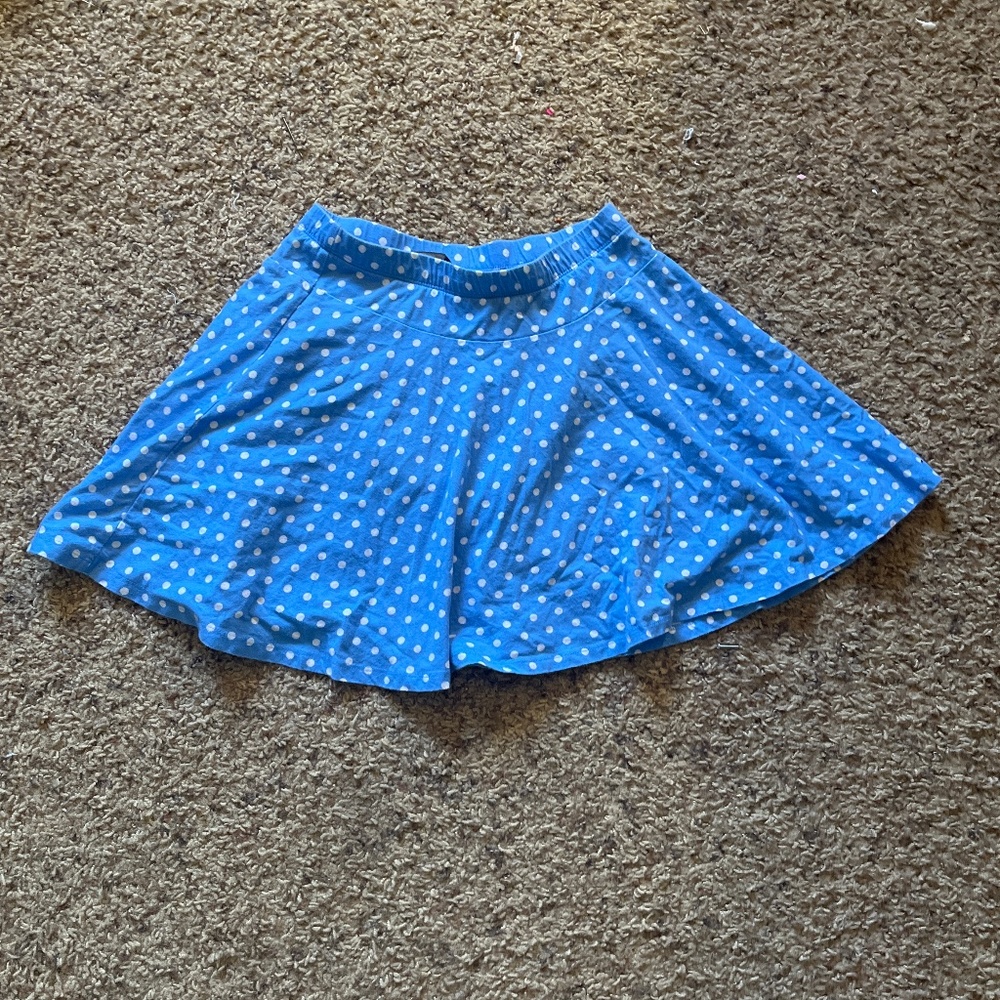 Blue polka dot skirt